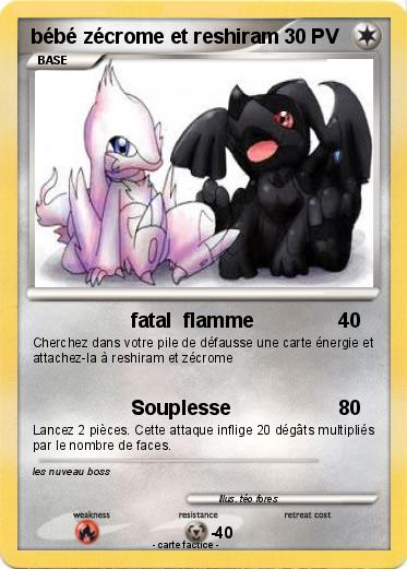 Pokemon bébé zécrome et reshiram