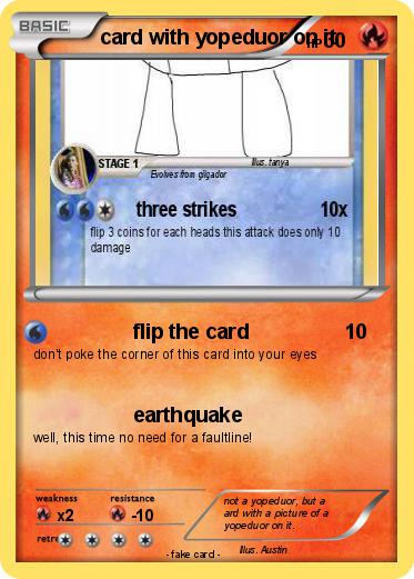 Pokemon card with yopeduor on it