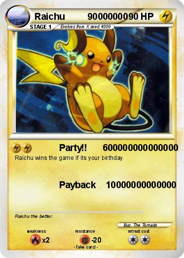 Pokemon Raichu         90000000
