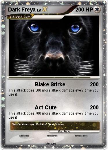 Pokémon Dark Freya Blake Stirke My Pokemon Card