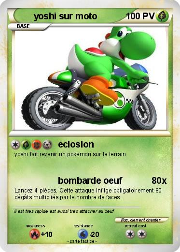 Pokemon yoshi sur moto