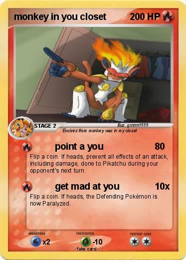 Pokemon monkey in you closet