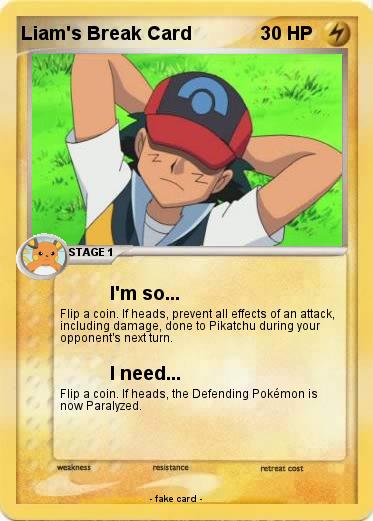 Pokemon Liam's Break Card