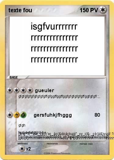 Pokemon texte fou