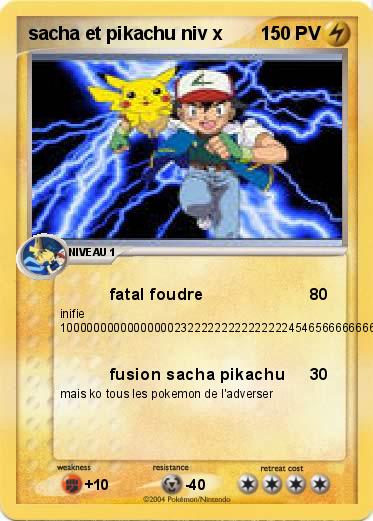 Pokemon sacha et pikachu niv x