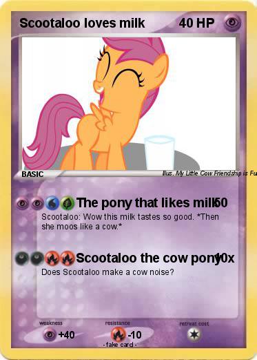 Pokemon Scootaloo loves milk