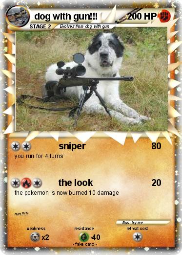 Pokemon dog with gun!!!