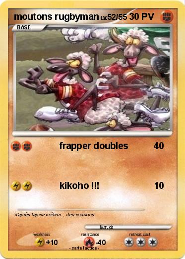 Pokemon moutons rugbyman