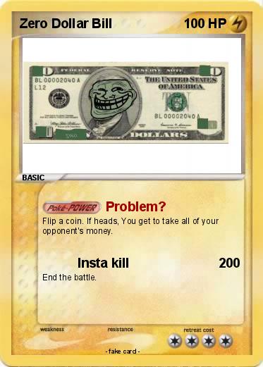 Pokemon Zero Dollar Bill