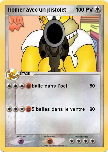 Pokemon homer avec un pistolet