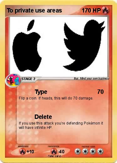 Pokemon To private use areas