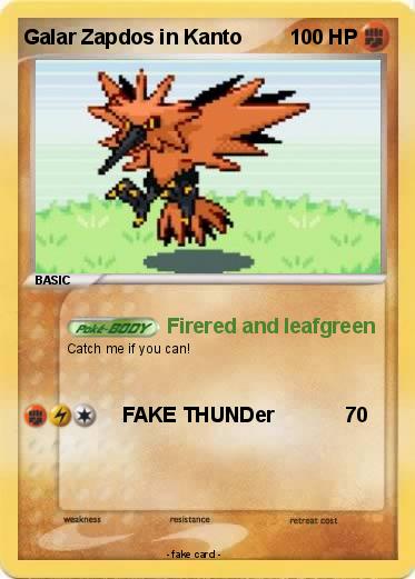 Pokemon Galar Zapdos in Kanto