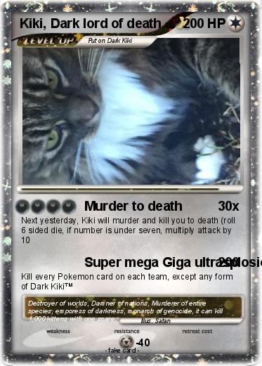 Pokemon Kiki, Dark lord of death
