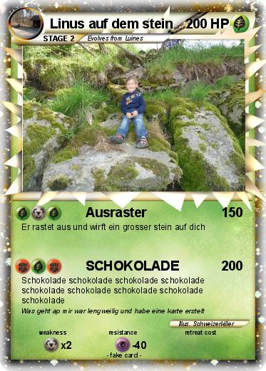 Pokemon Linus auf dem stein