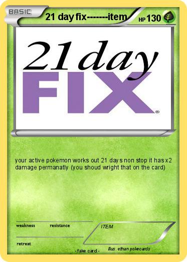 Pokemon 21 day fix-------item