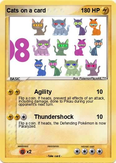 Pokemon Cats on a card
