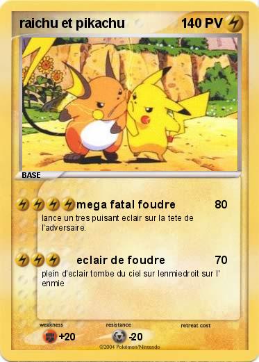 Pokemon raichu et pikachu