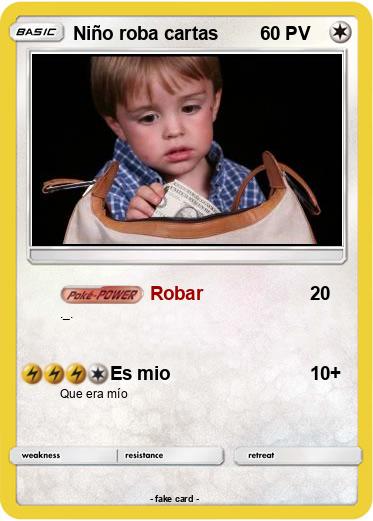 Pokemon Niño roba cartas