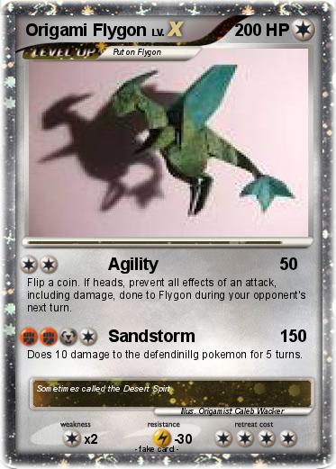 Pokemon Origami Flygon