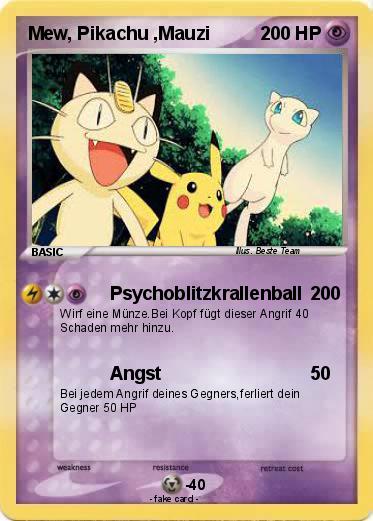 Pokemon Mew, Pikachu ,Mauzi