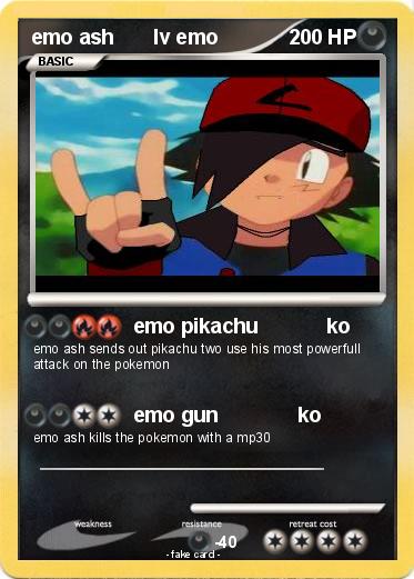 Pokémon emo ash lv emo - emo pikachu ko - My Pokemon Card