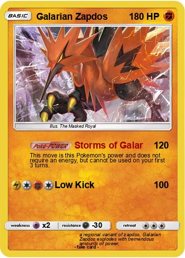 Pokemon Galarian Zapdos