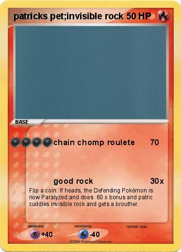 Pokemon patricks pet;invisible rock 