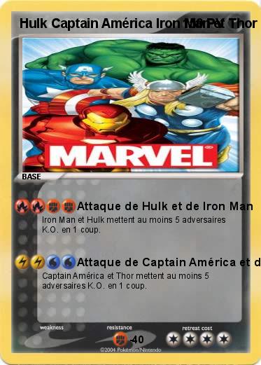 Pokemon Hulk Captain América Iron Man et Thor Niv X