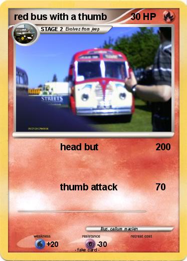 Pokemon red bus with a thumb