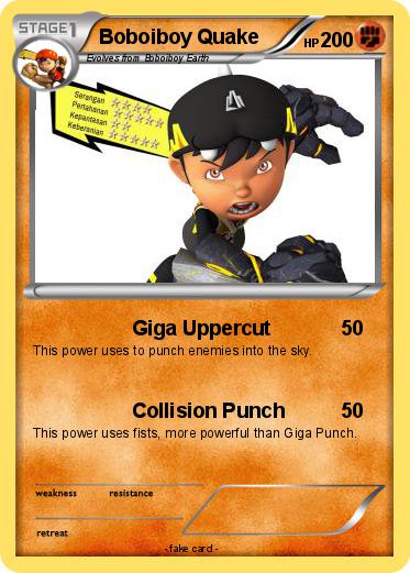 Pok mon Boboiboy Quake  Giga Uppercut My Pokemon Card