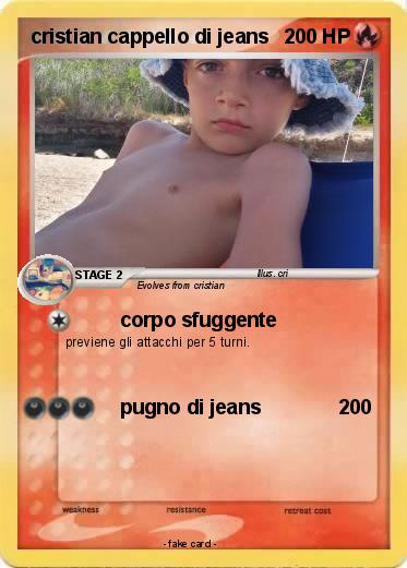 Pokemon cristian cappello di jeans