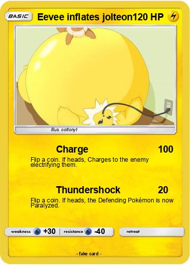 Pokemon Eevee inflates jolteon