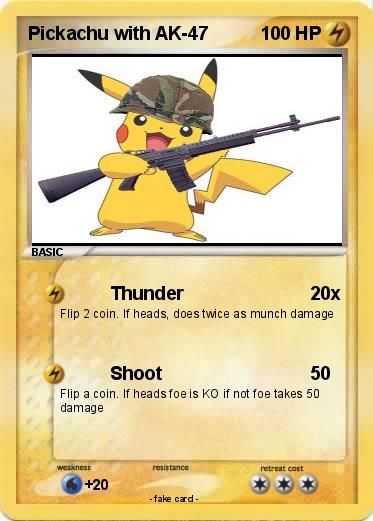 Pokemon Pickachu with AK-47