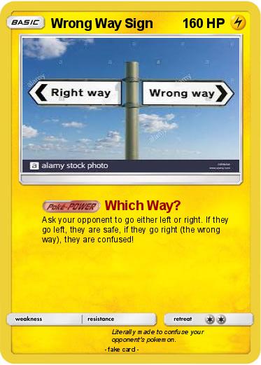 Pokemon Wrong Way Sign