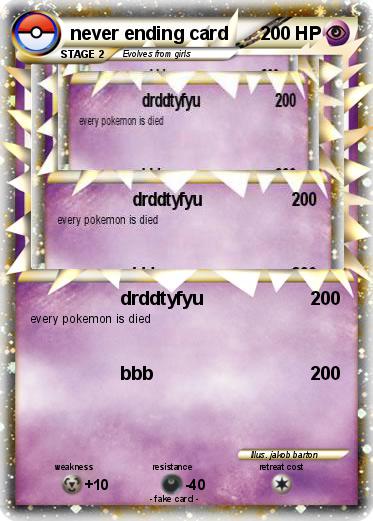 Pokemon never ending card