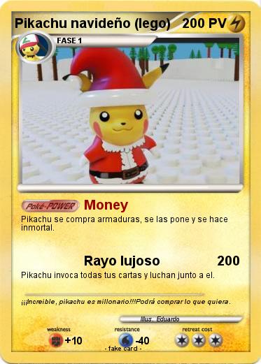 Pokemon Pikachu navideño (lego)