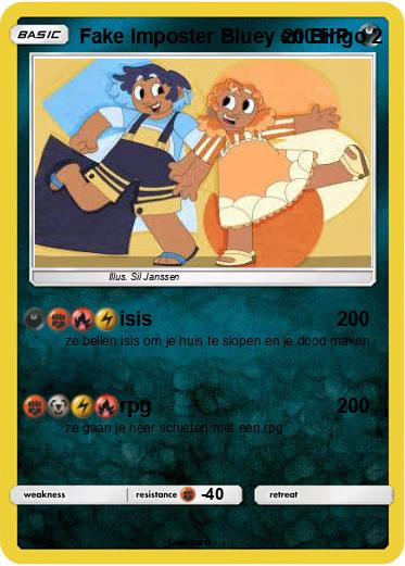 Pokemon Fake Imposter Bluey en Bingo 2