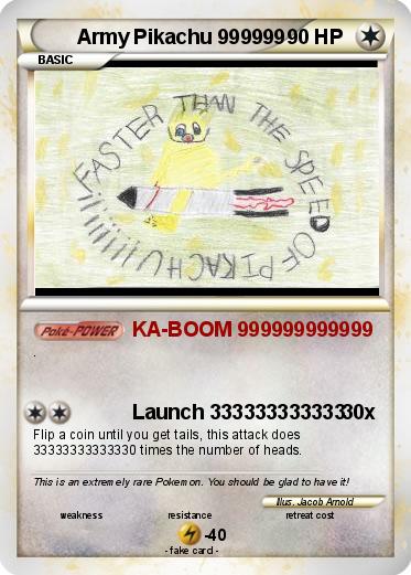 Pokemon Army Pikachu 999999
