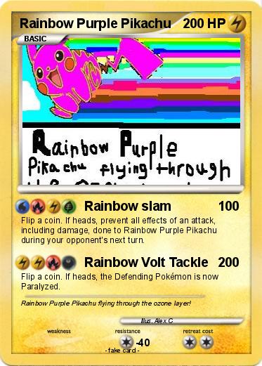 Pokemon Rainbow Purple Pikachu
