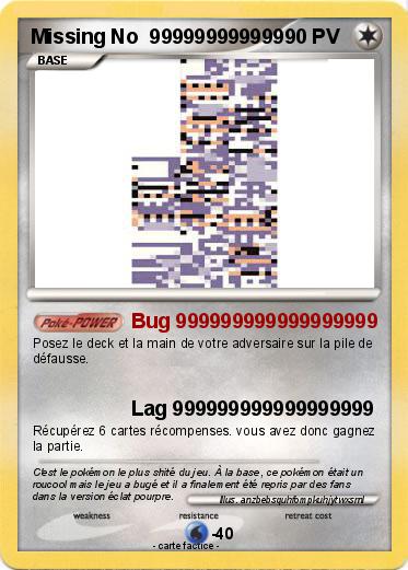 Pokemon Missing No  999999999999
