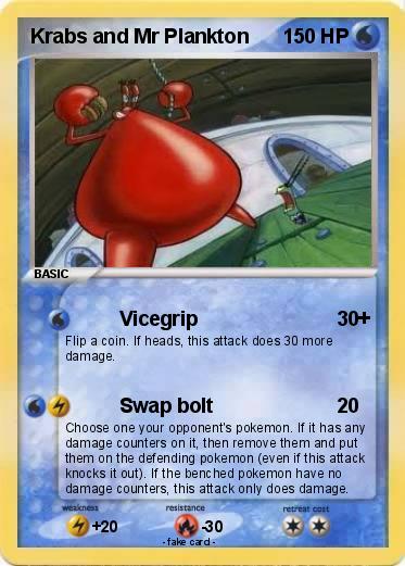 Pokemon Krabs and Mr Plankton