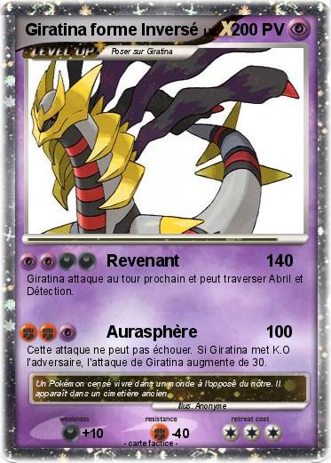 Pokemon Giratina forme Inversé