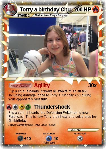 Pokemon Torry a birthday Chu