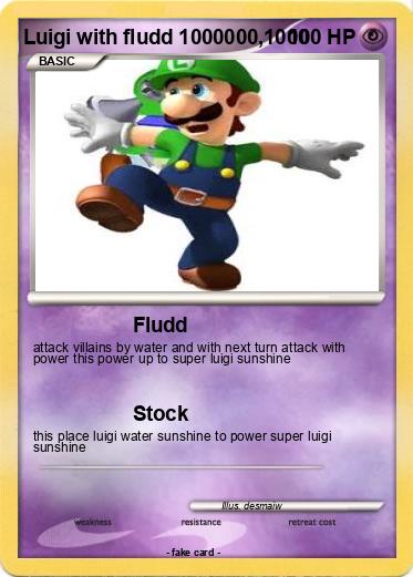Pokemon Luigi with fludd 1000000,1000