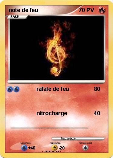 Pokemon note de feu