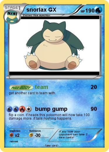 Pokemon snorlax GX