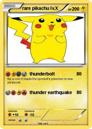 Pokemon rare pikachu lv.X