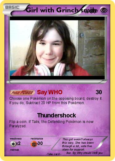 Pokemon Girl with Grinch smile