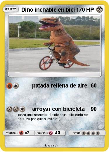 Pokemon Dino inchable en bici