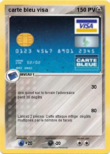 Pokemon carte bleu visa